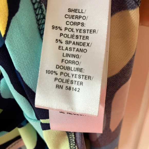 NWT Maggy London Duria Cap Sleeve Navy Blue Leaf Print Jersey Wrap Dress (0) - Picture 7 of 7